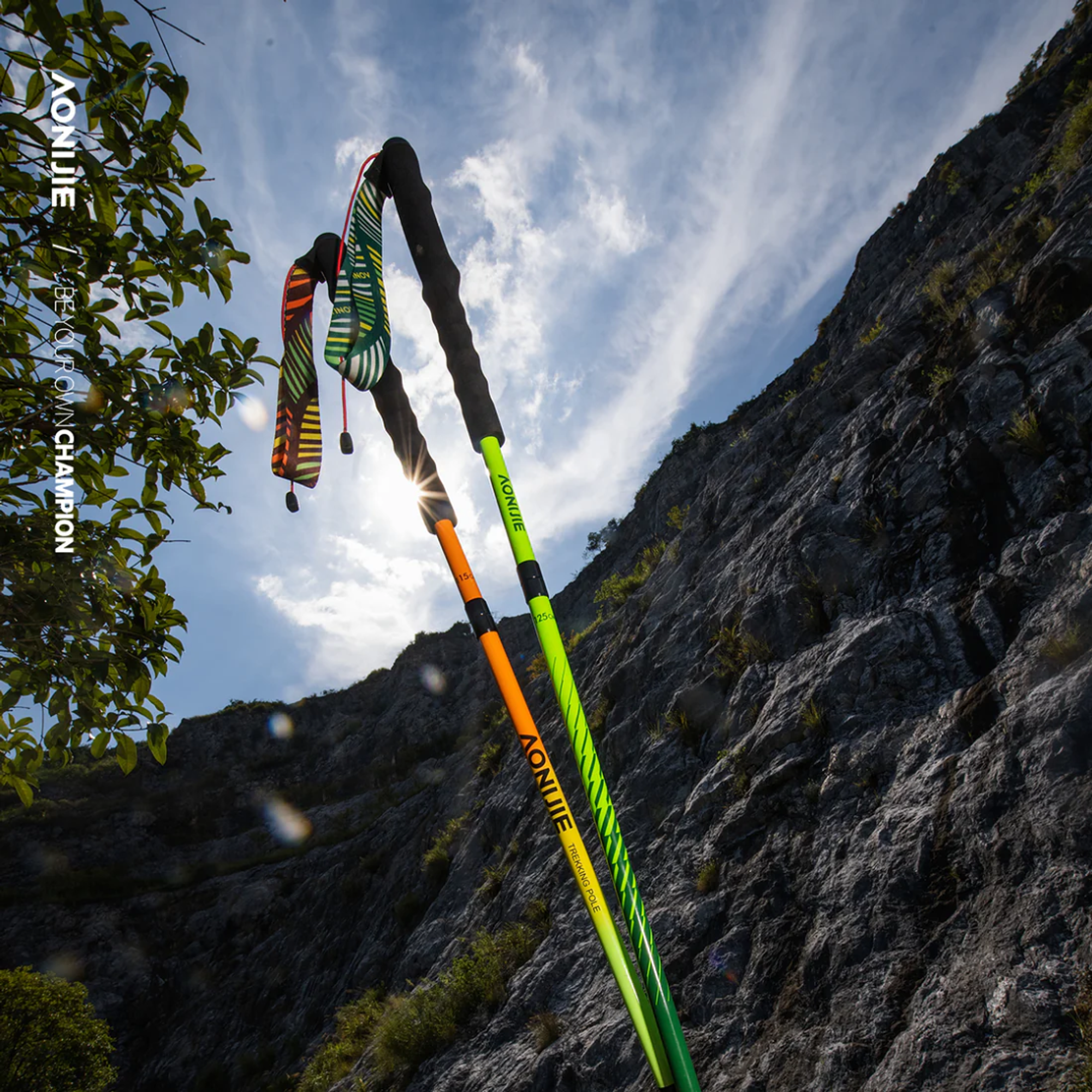 Bastones Trail Running Carbon Orange Plegables Aonijie 5