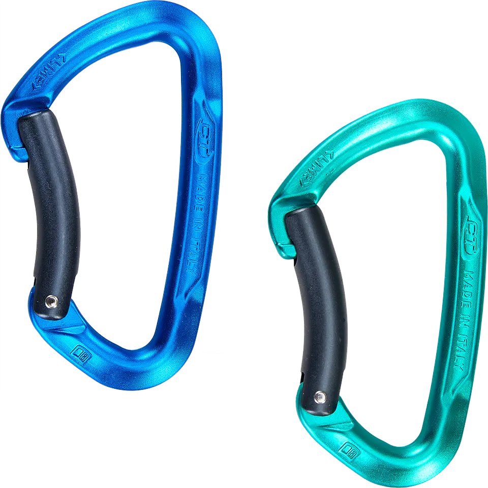 Mosquetón Simple Curvo Lime B Aguamarina Climbing Technology 1
