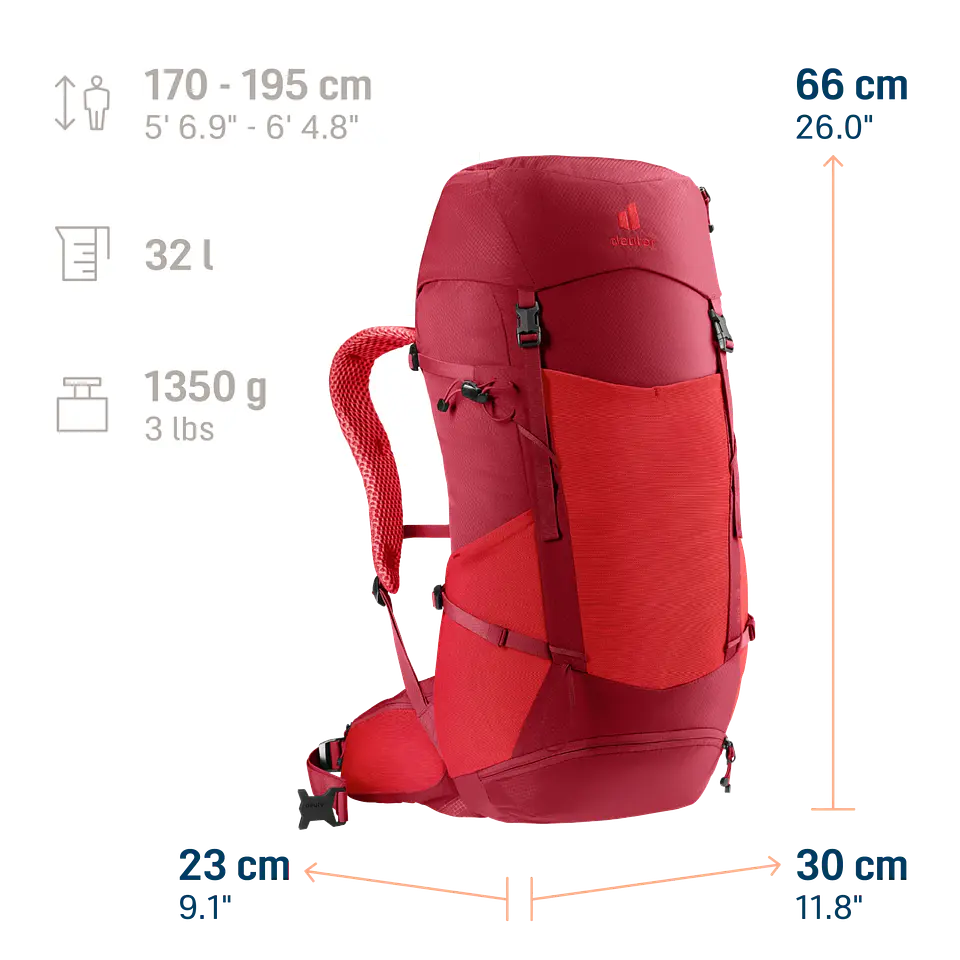 Mochila Senderismo Futura 32 Cherry Masala Deuter 5