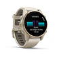 Garmin fēnix® 8 – 43 mm, AMOLED - Sapphire, Dorado claro con correa de silicona gris/marrón oscuro - Miniatura 3