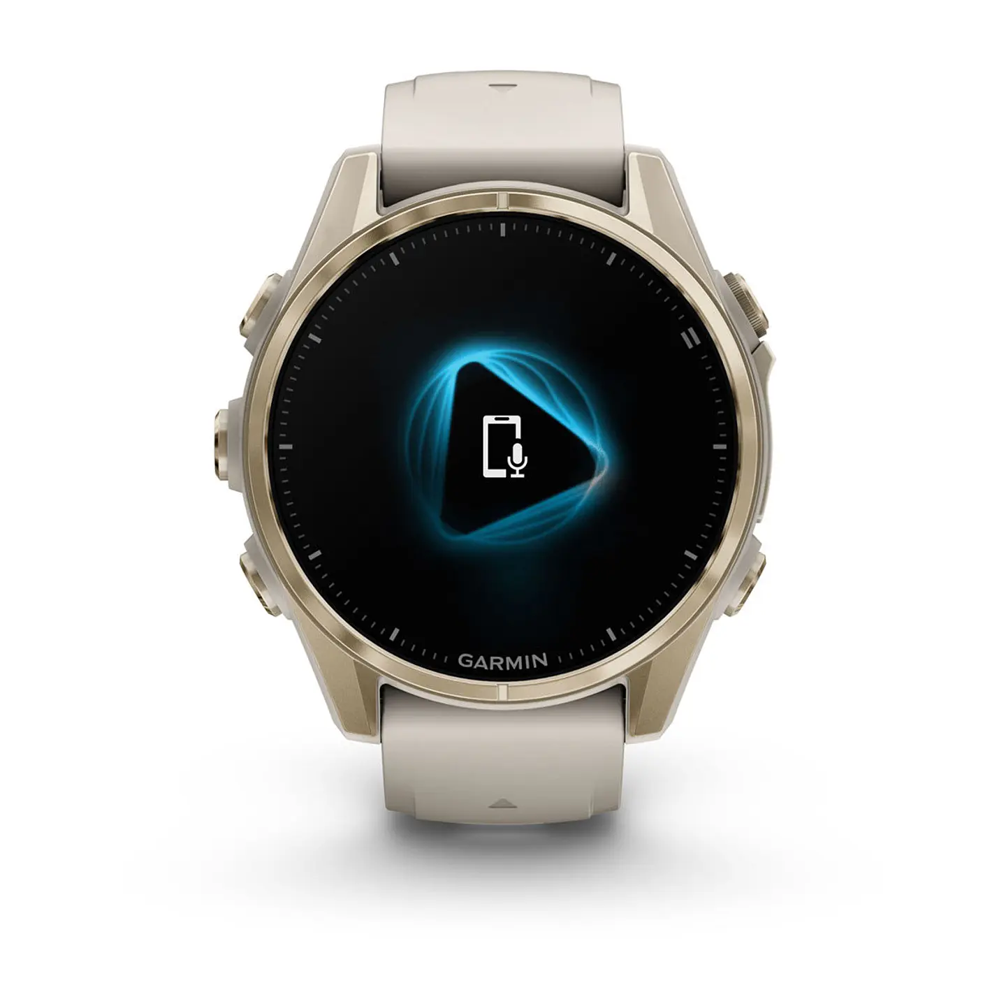 Garmin fēnix® 8 – 43 mm, AMOLED - Sapphire, Dorado claro con correa de silicona gris/marrón oscuro 4