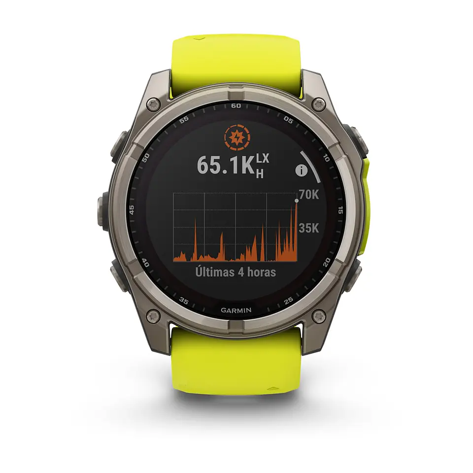 Garmin fēnix® 8 – 51 mm, Solar, Sapphire - Sapphire, Titanio con correa de silicona amarilla/grafito 2