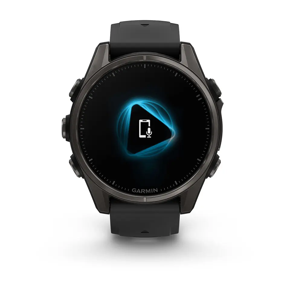 Garmin fēnix® 8 – 43 mm, AMOLED - Sapphire, Titanio con revestimiento de DLC con correa de silicona negra/gris 4