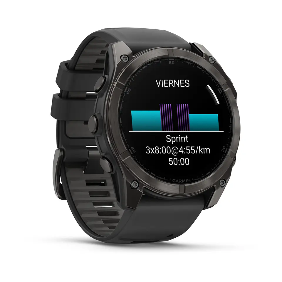 Garmin fēnix® 8 – 51 mm, AMOLED - Sapphire, Gris grafito con correa de silicona negra/gris 3