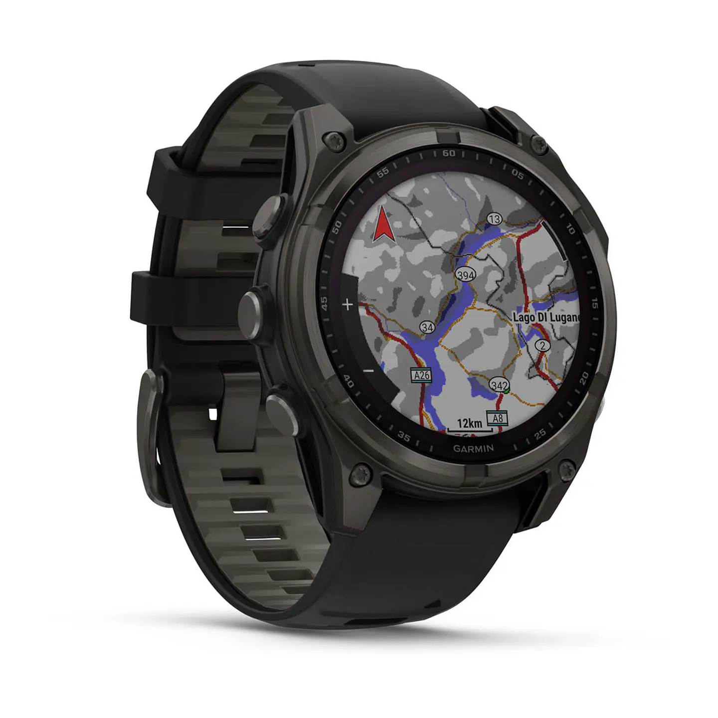 Garmin fēnix® 8 – 47 mm, Solar, Sapphire - Sapphire, Titanio con revestimiento de DLC con correa de silicona negra/gris 3