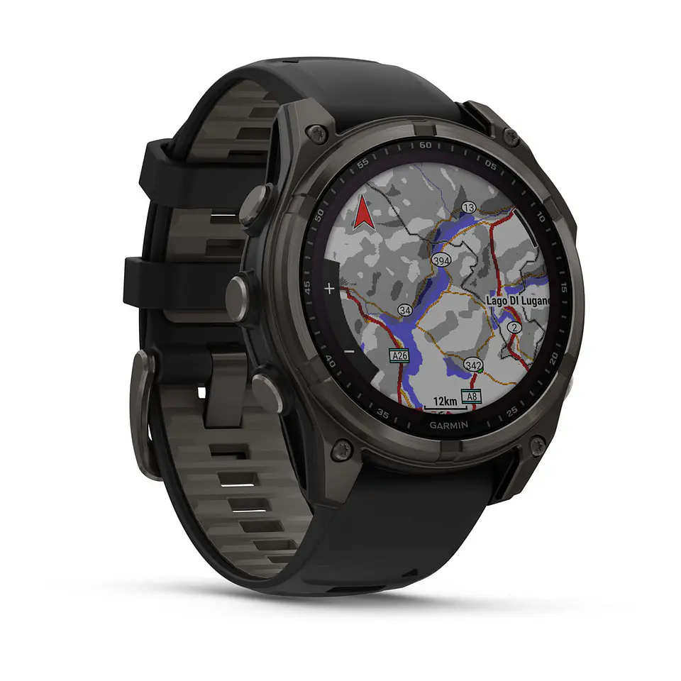 Garmin fēnix® 8 – 47 mm, Solar, Sapphire - Sapphire, Titanio con revestimiento de DLC con correa de silicona negra/gris 3