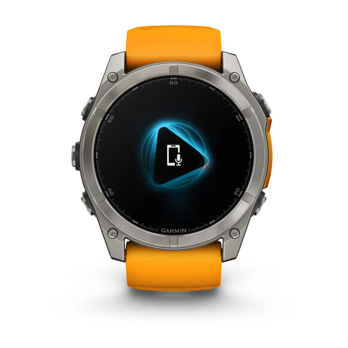 Garmin fēnix® 8 – 51 mm, AMOLED - Sapphire, Titanio con correa de silicona naranja/grafito 4