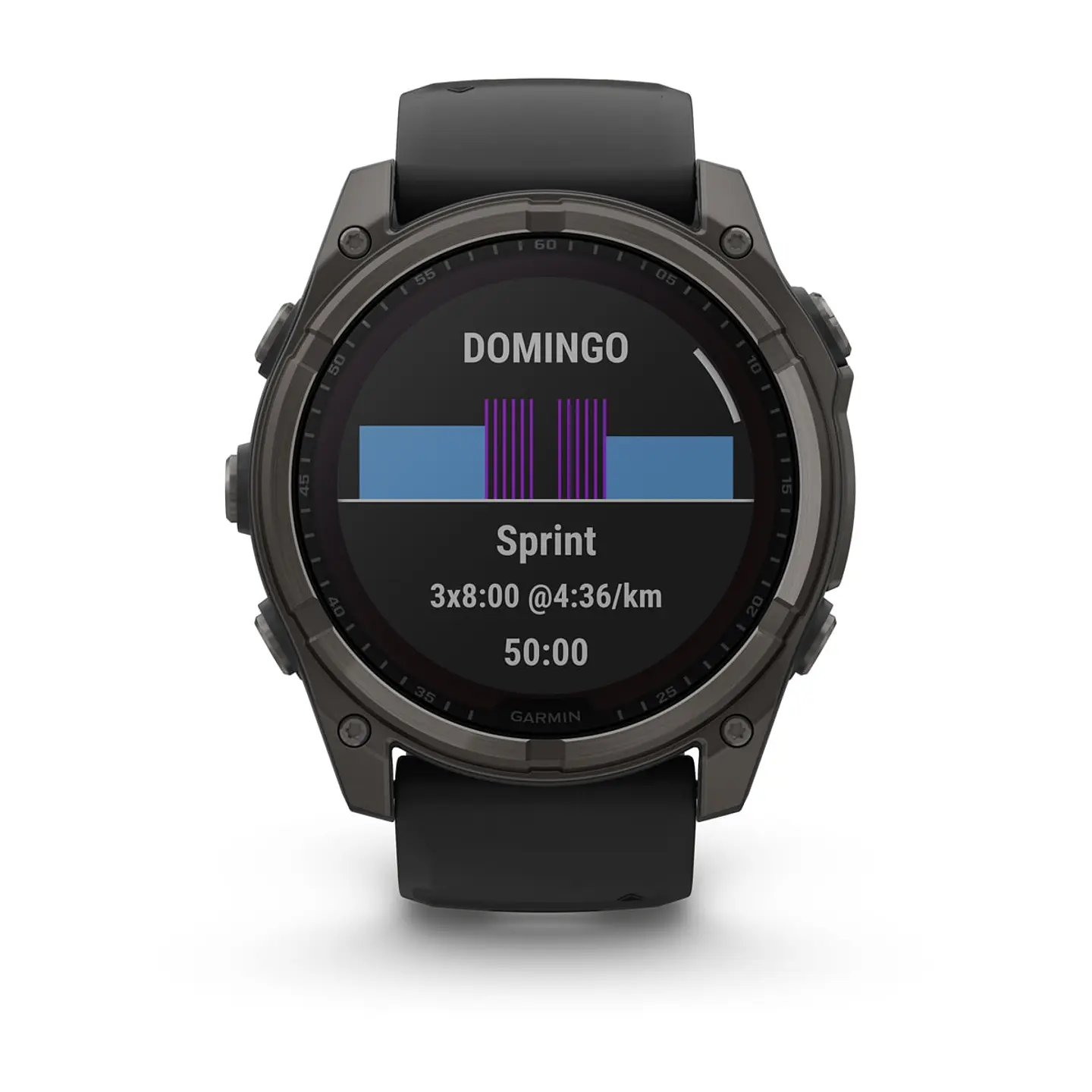 Garmin fēnix® 8 – 51 mm, Solar, Sapphire - Sapphire, Titanio con revestimiento de DLC con correa de silicona negra/gris 3