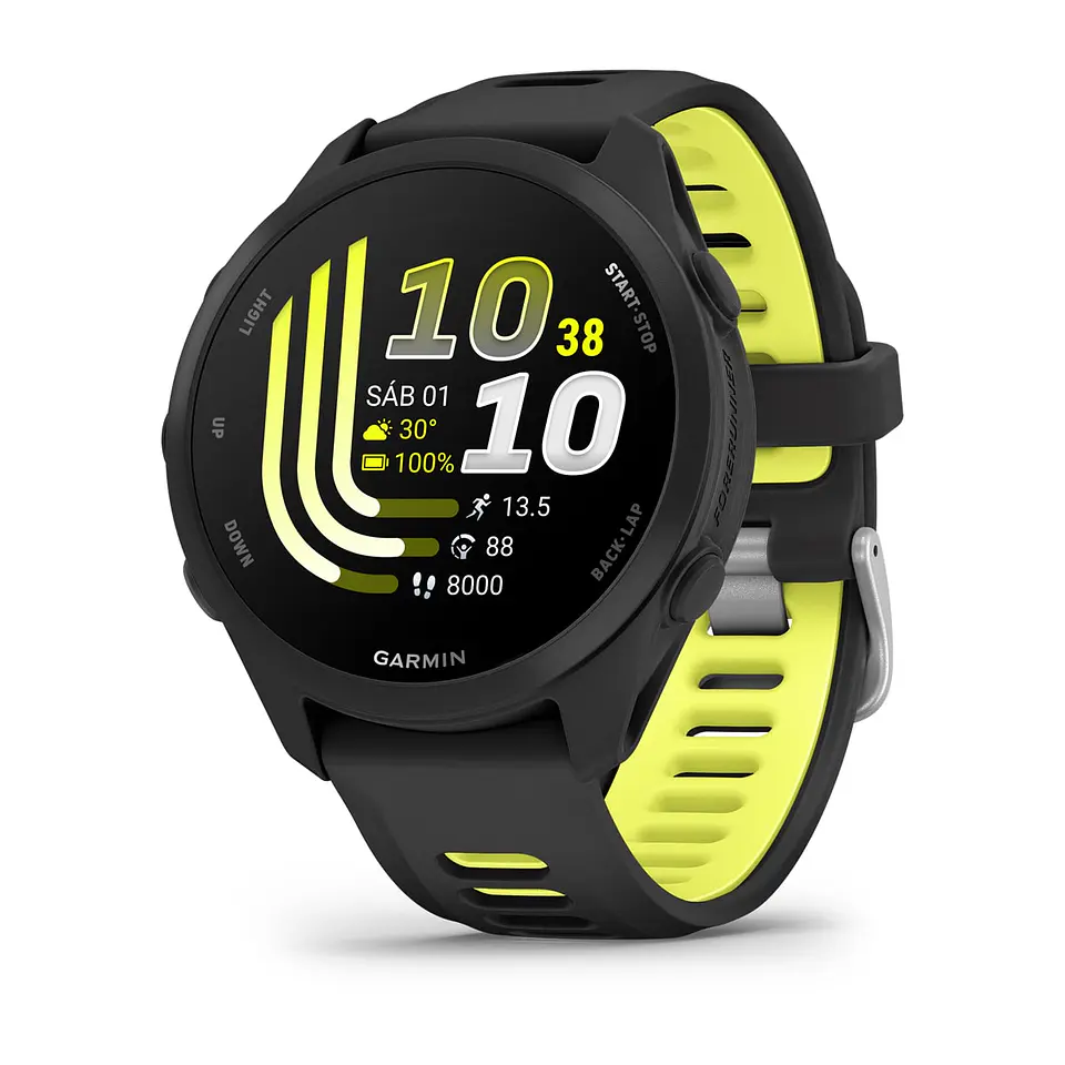 Garmin Forerunner® 170 - Negro con correa en negro/amarillo intenso 1