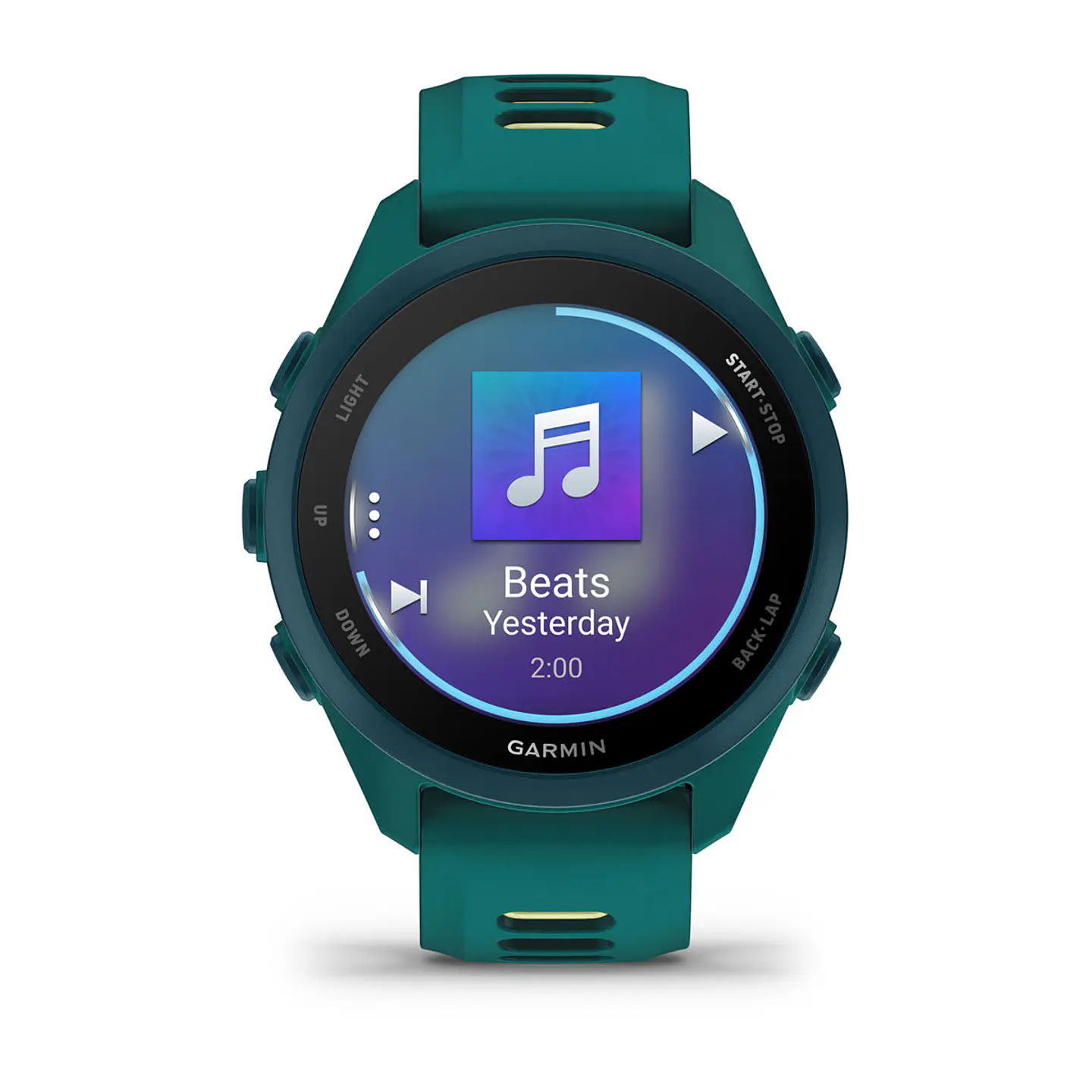 Garmin Forerunner® 170 Music - Verde azulado con correa en verde azulado/amarillo verdoso 2