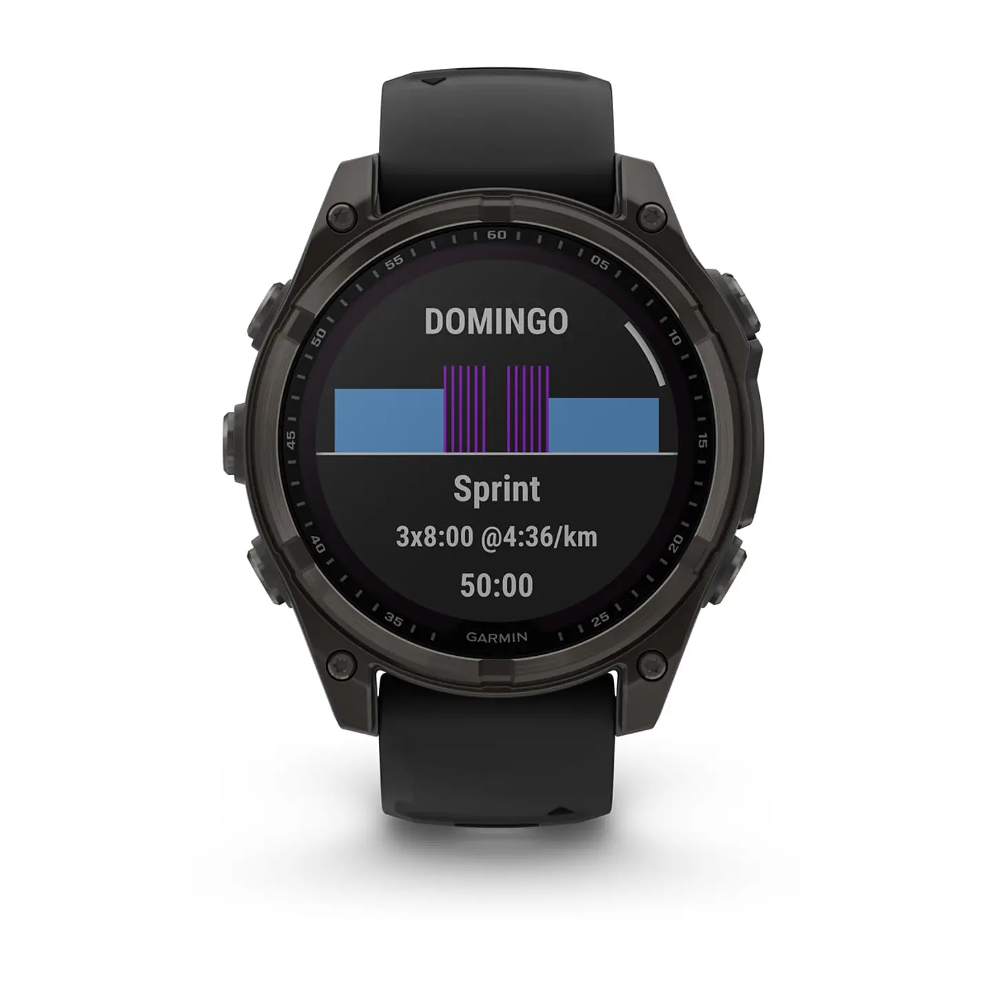 Garmin fēnix® 8 – 47 mm, Solar, Sapphire - Sapphire, Titanio con revestimiento de DLC con correa de silicona negra/gris 4