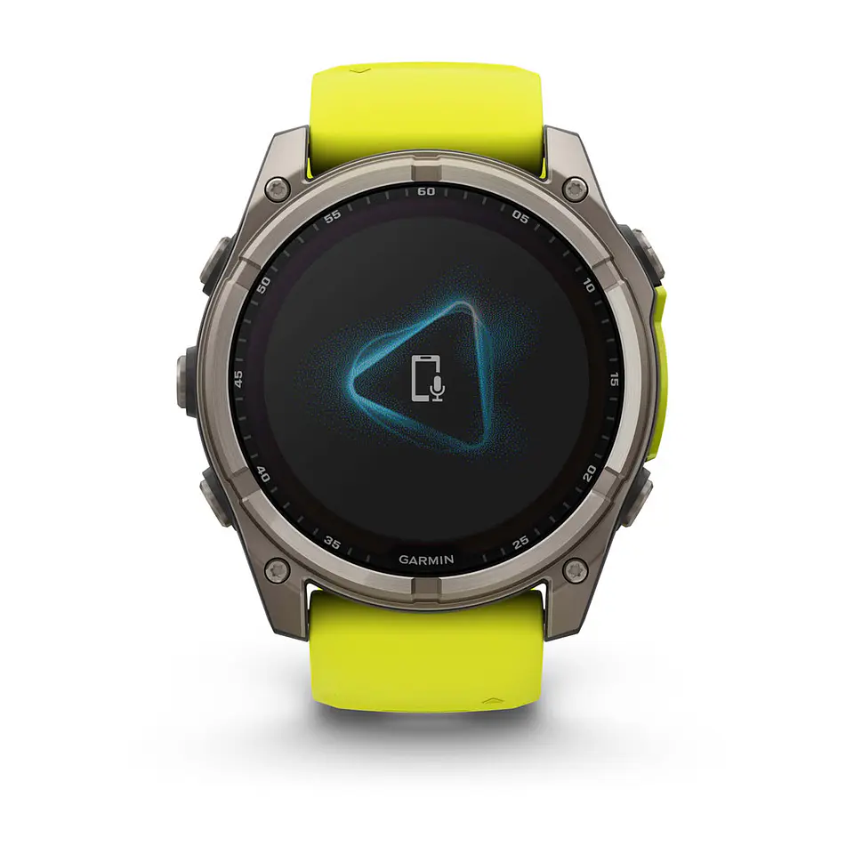 Garmin fēnix® 8 – 51 mm, Solar, Sapphire - Sapphire, Titanio con correa de silicona amarilla/grafito 5
