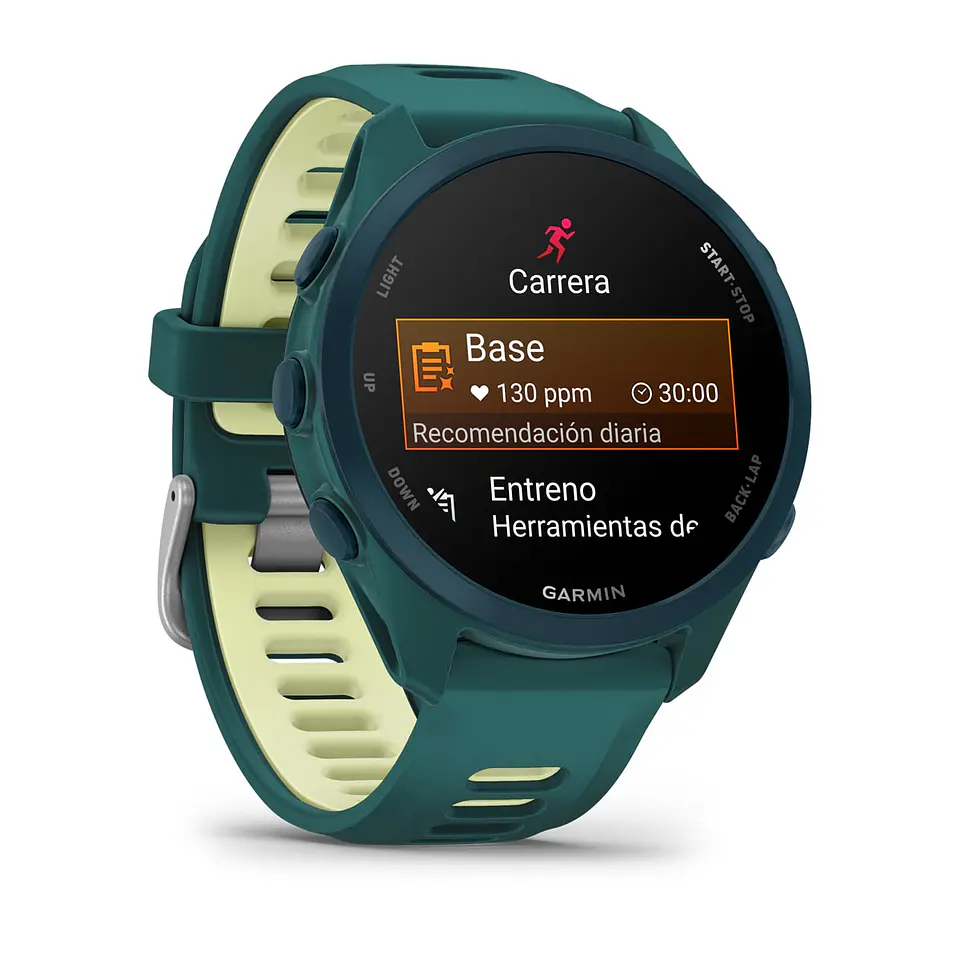 Garmin Forerunner® 170 Music - Verde azulado con correa en verde azulado/amarillo verdoso 3