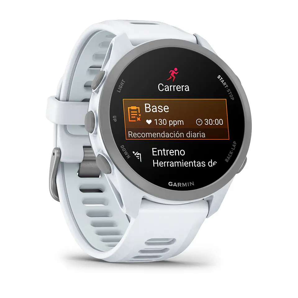 Garmin Forerunner® 170 - Blanco piedra con correa en blanco piedra/azul nube 3