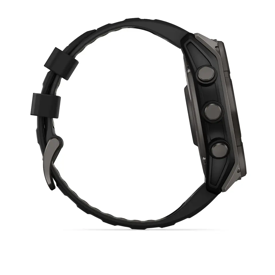 Garmin fēnix® 8 – 51 mm, Solar, Sapphire - Sapphire, Titanio con revestimiento de DLC con correa de silicona negra/gris 4