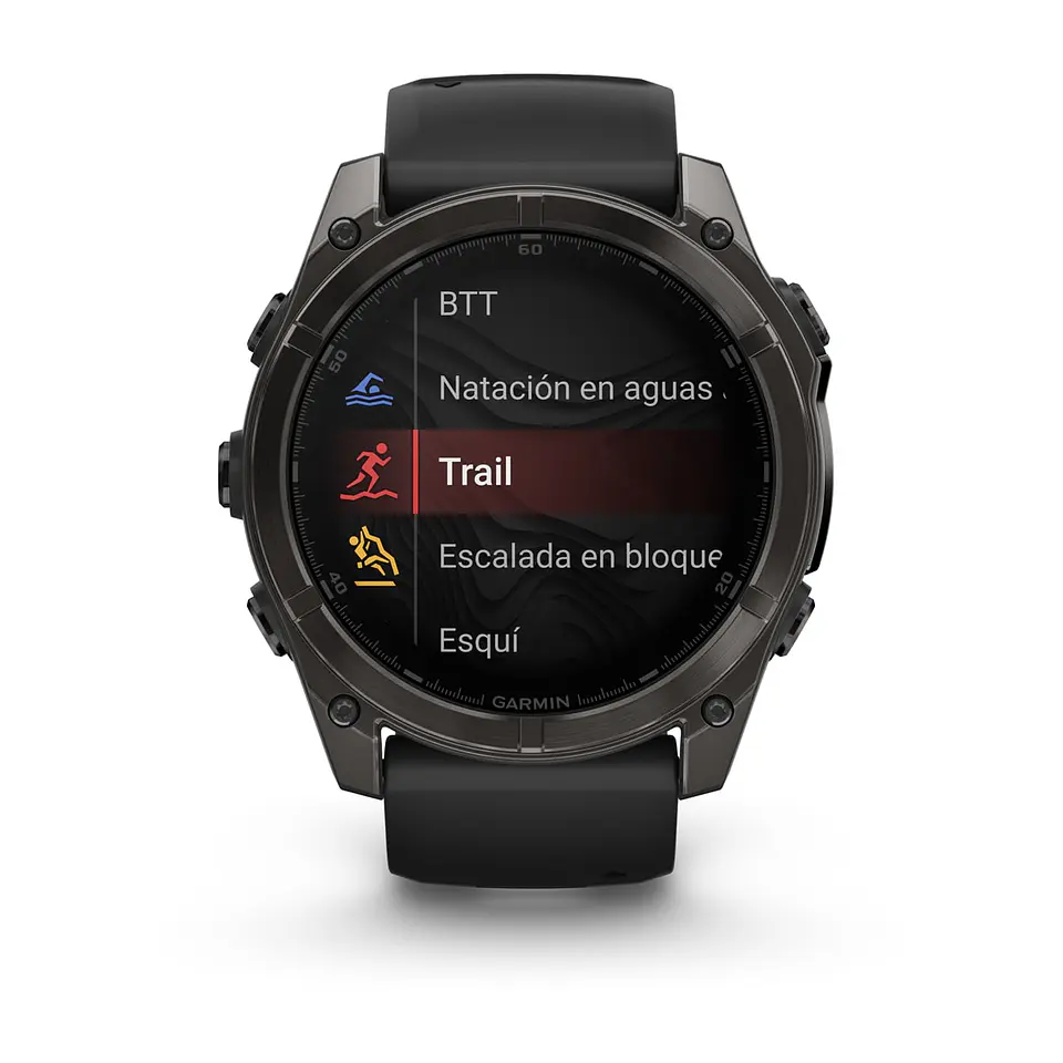 Garmin fēnix® 8 – 51 mm, AMOLED - Sapphire, Gris grafito con correa de silicona negra/gris 6