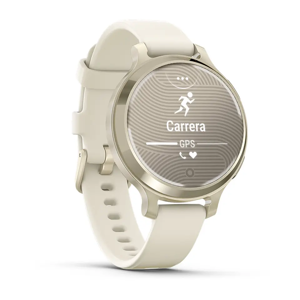 Garmin Lily® 2 Active - Oro lunar con correa de silicona hueso 3
