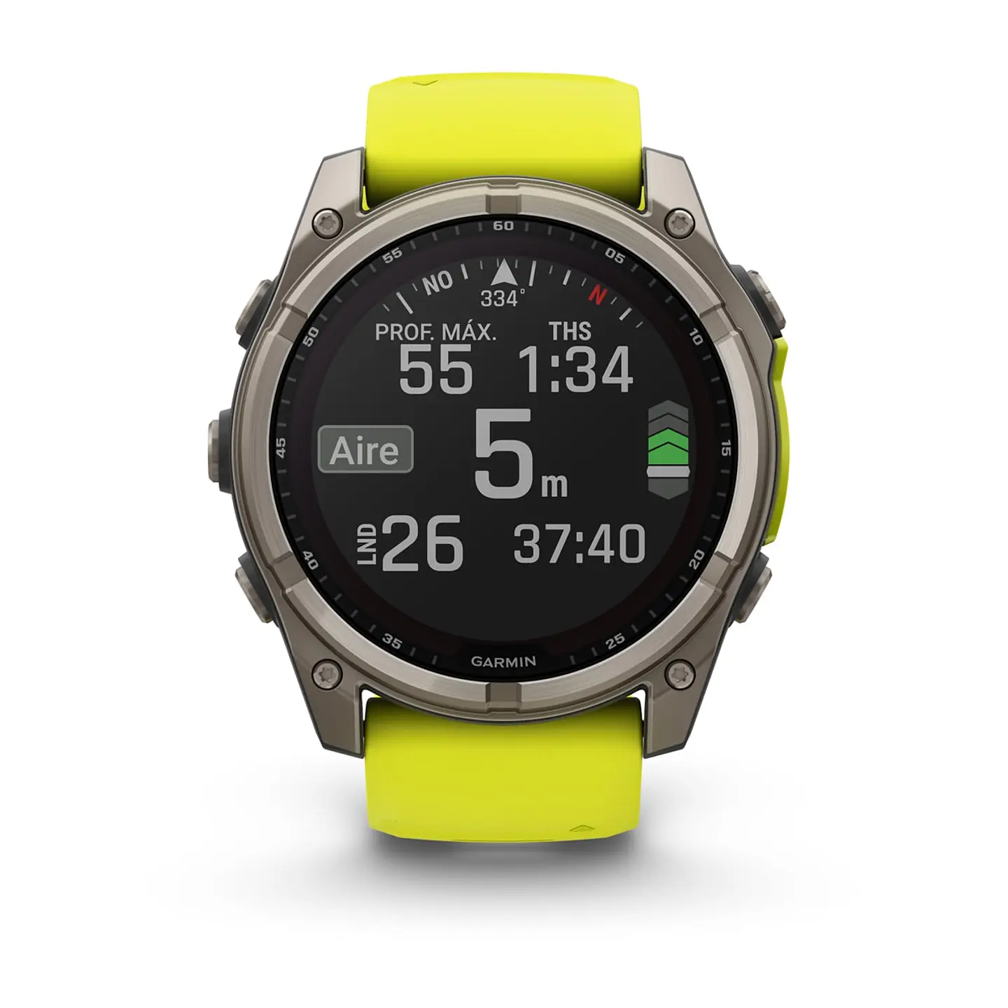 Garmin fēnix® 8 – 51 mm, Solar, Sapphire - Sapphire, Titanio con correa de silicona amarilla/grafito 7