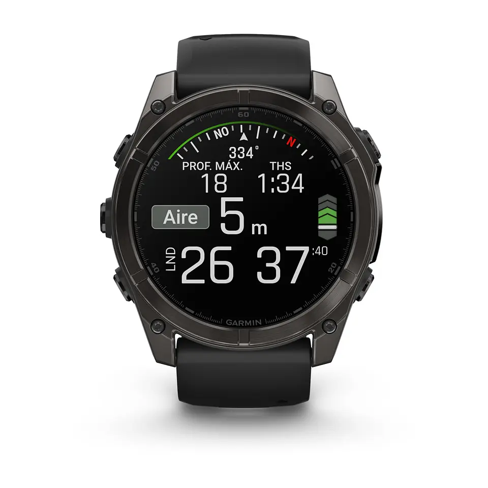 Garmin fēnix® 8 – 51 mm, AMOLED - Sapphire, Gris grafito con correa de silicona negra/gris 7