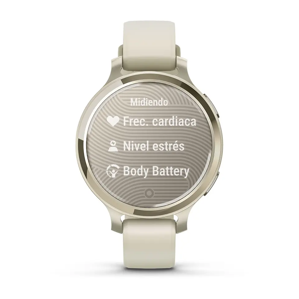 Garmin Lily® 2 Active - Oro lunar con correa de silicona hueso 4