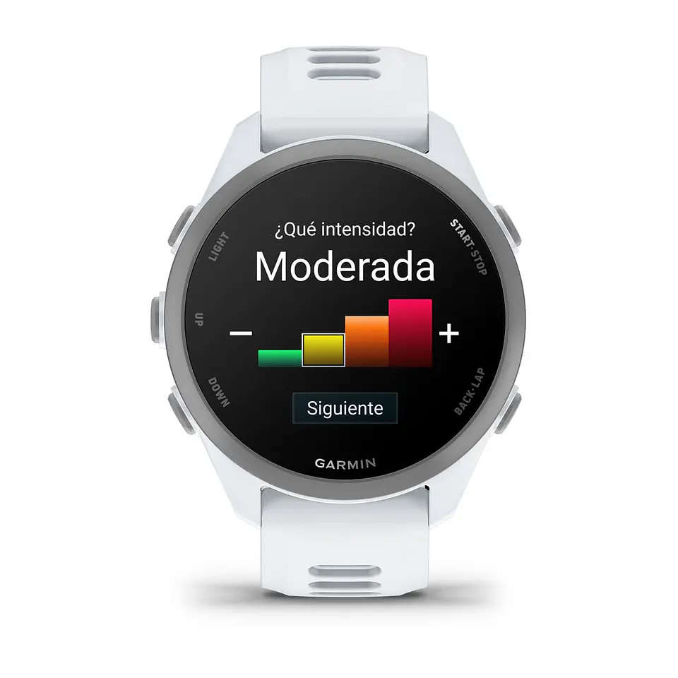 Garmin Forerunner® 170 Music - Blanco piedra con correa en blanco piedra/azul nube 4