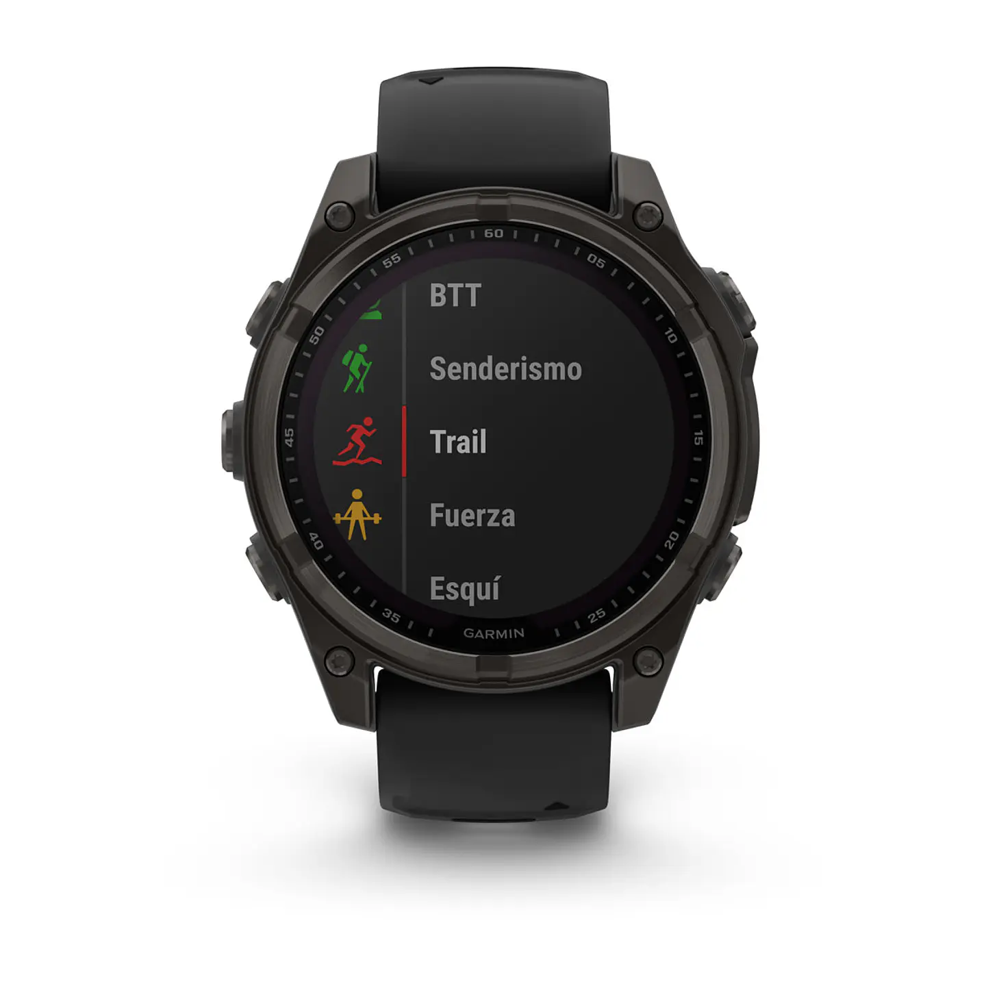 Garmin fēnix® 8 – 47 mm, Solar, Sapphire - Sapphire, Titanio con revestimiento de DLC con correa de silicona negra/gris 7