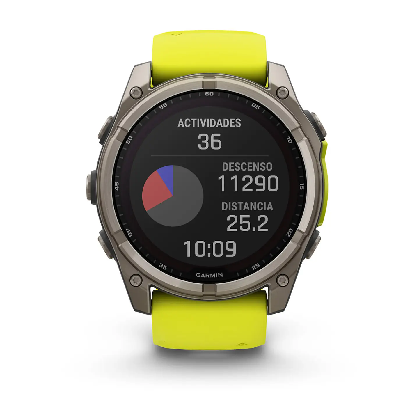 Garmin fēnix® 8 – 51 mm, Solar, Sapphire - Sapphire, Titanio con correa de silicona amarilla/grafito 8