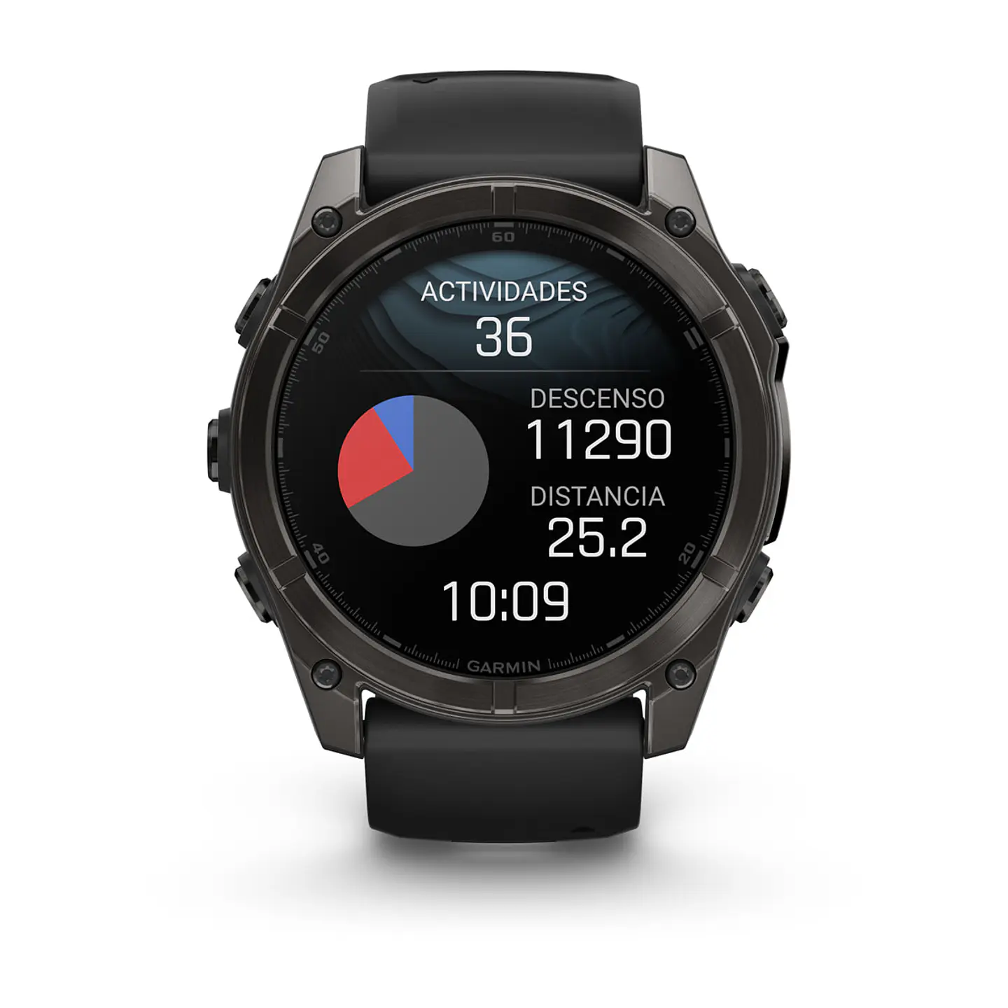 Garmin fēnix® 8 – 51 mm, AMOLED - Sapphire, Gris grafito con correa de silicona negra/gris 8