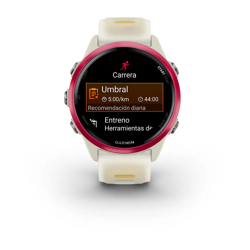 Garmin Forerunner® 570 - 42mm - Aluminio frambuesa con correa en mango/hueso traslúcido 2