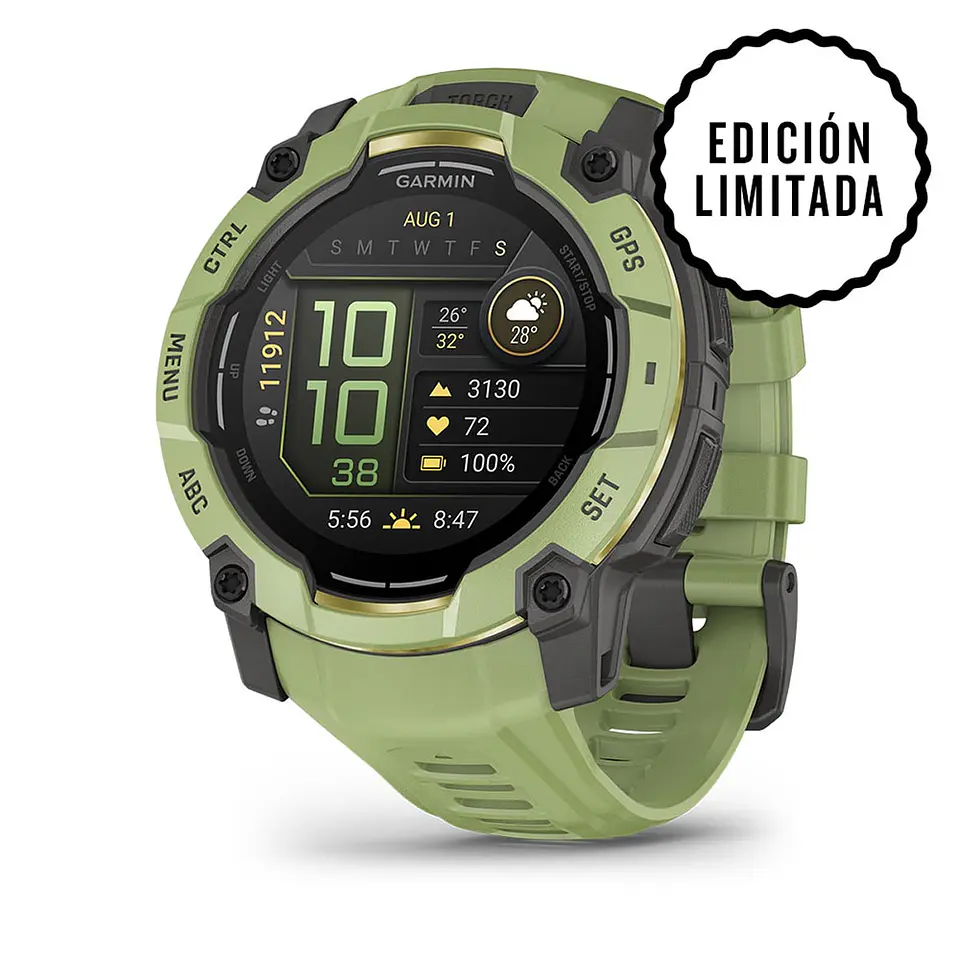 Garmin Instinct® 3 – 50 mm, AMOLED - Verde helecho con correa en verde helecho 1