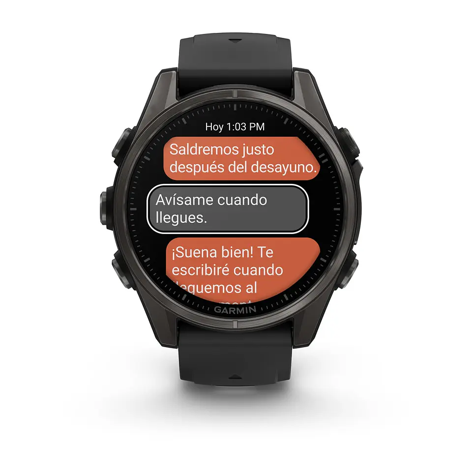 Garmin fēnix® 8 – 43 mm, AMOLED - Sapphire, Titanio con revestimiento de DLC con correa de silicona negra/gris 10