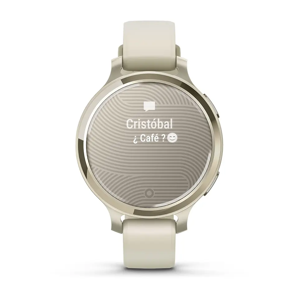 Garmin Lily® 2 Active - Oro lunar con correa de silicona hueso 6