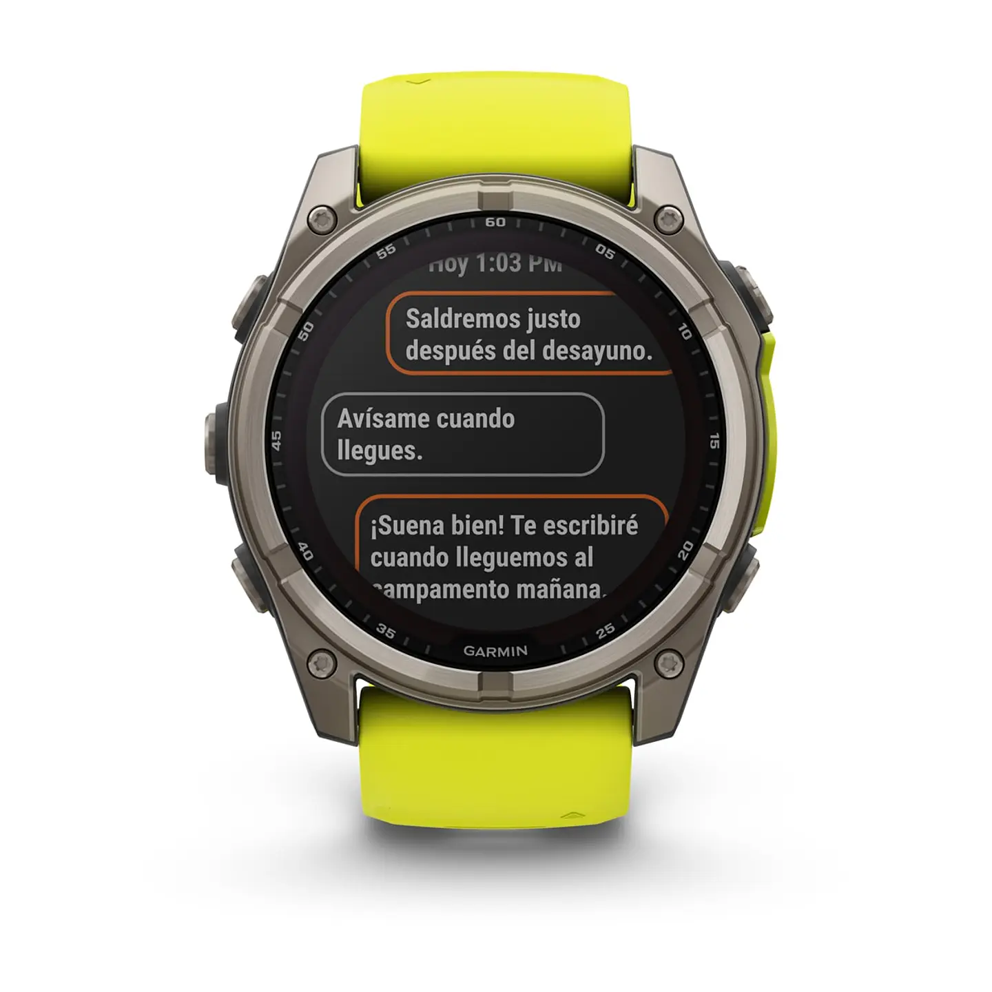 Garmin fēnix® 8 – 51 mm, Solar, Sapphire - Sapphire, Titanio con correa de silicona amarilla/grafito 9