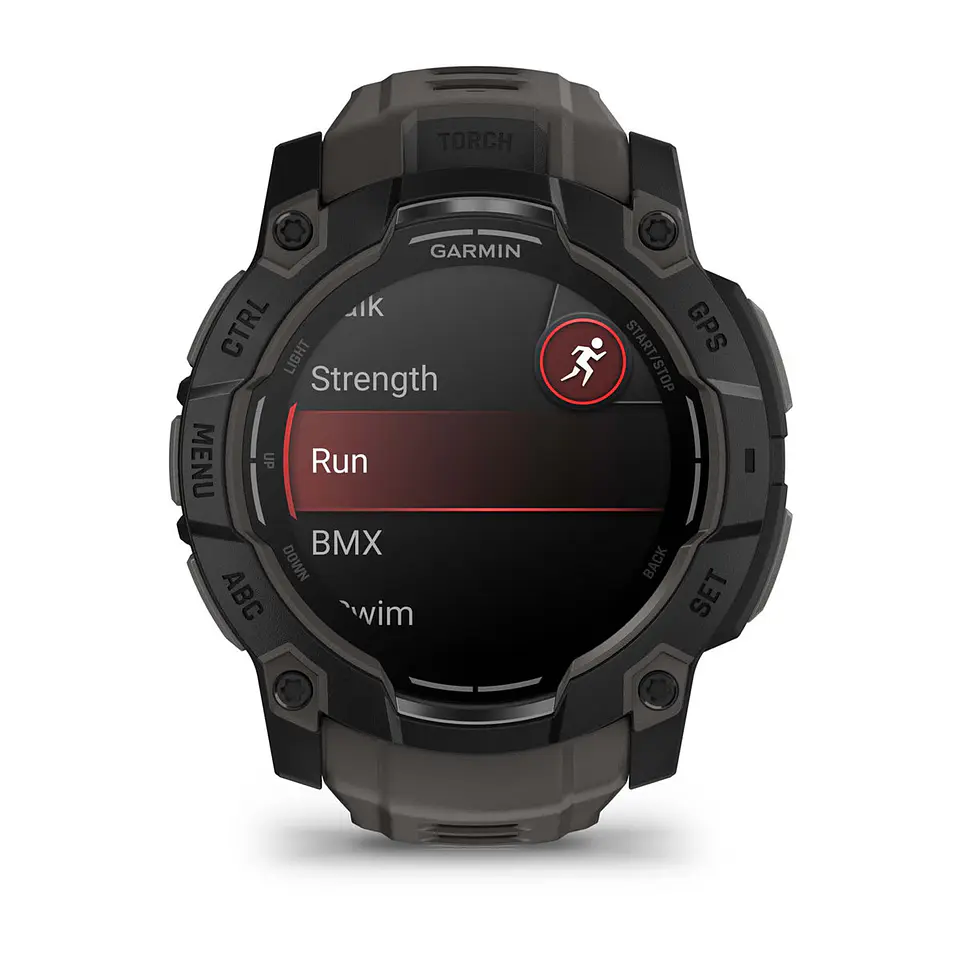 Garmin Instinct® 3 – 50 mm, AMOLED - Negro con correa gris marengo 2
