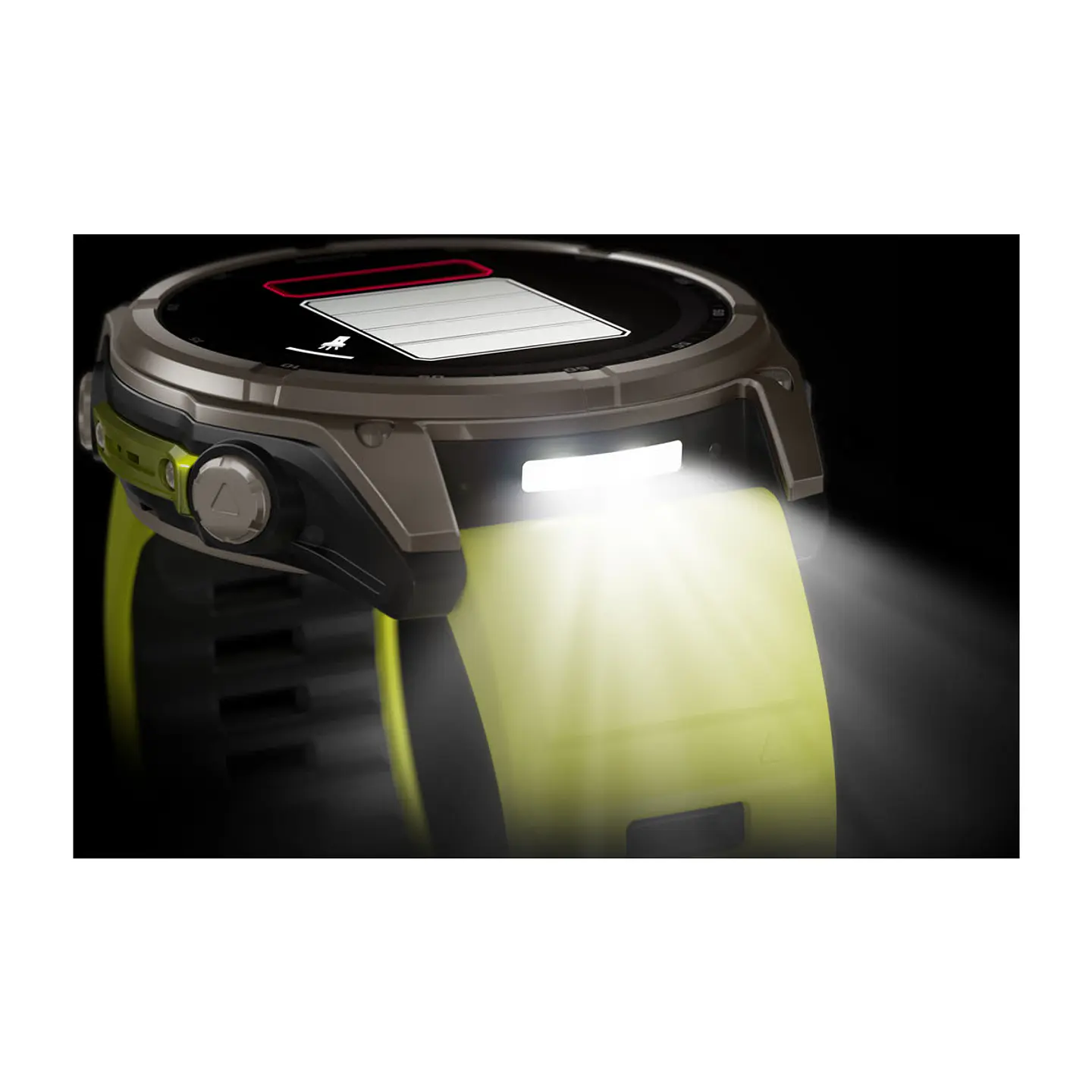Garmin fēnix® 8 – 51 mm, Solar, Sapphire - Sapphire, Titanio con correa de silicona amarilla/grafito 10