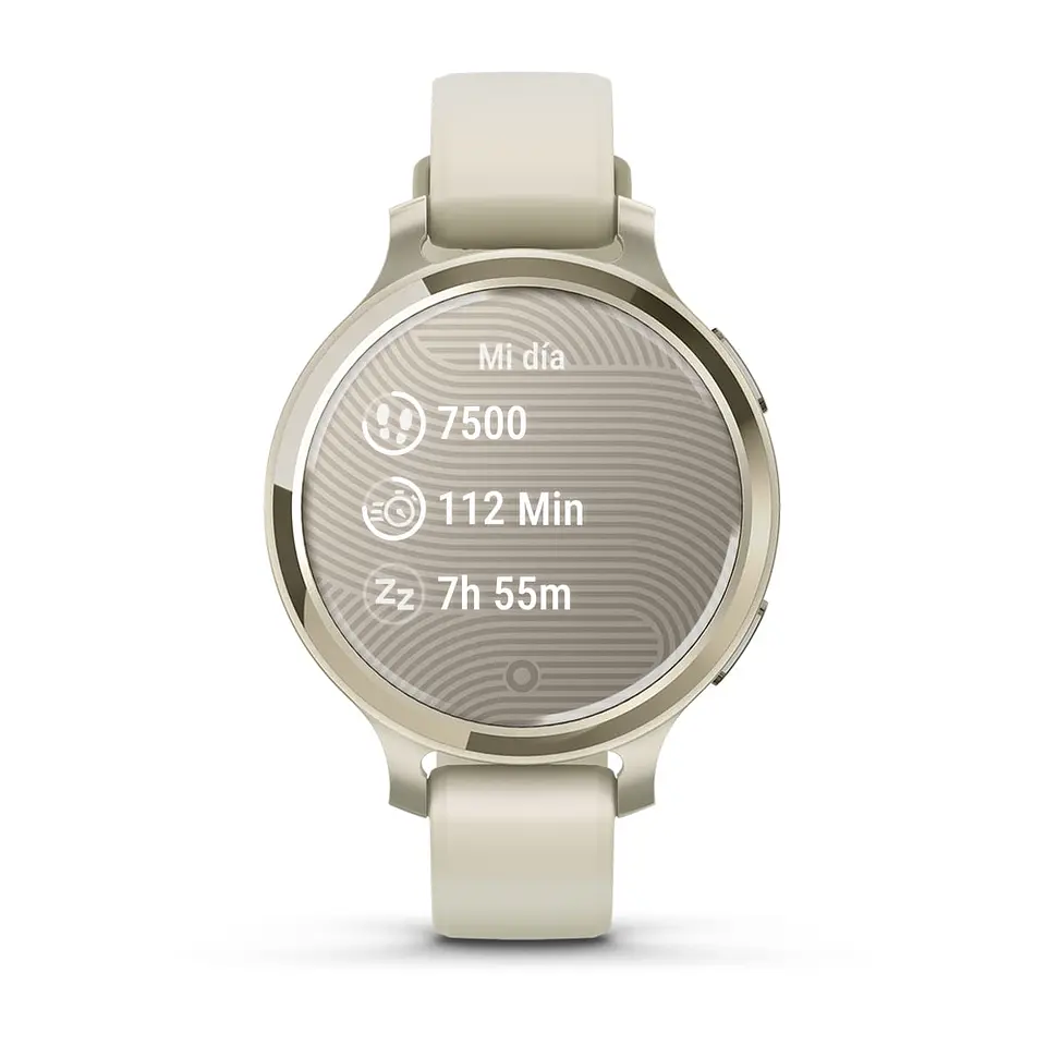 Garmin Lily® 2 Active - Oro lunar con correa de silicona hueso 7