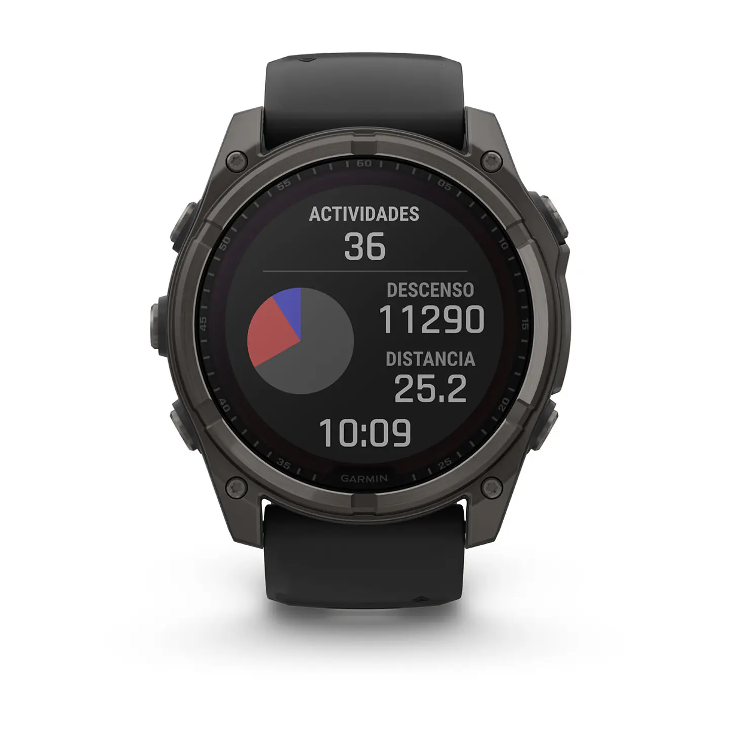 Garmin fēnix® 8 – 51 mm, Solar, Sapphire - Sapphire, Titanio con revestimiento de DLC con correa de silicona negra/gris 8
