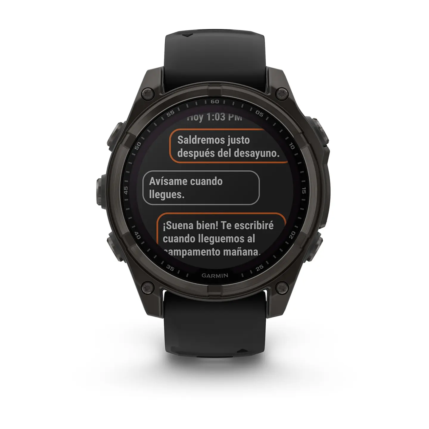 Garmin fēnix® 8 – 47 mm, Solar, Sapphire - Sapphire, Titanio con revestimiento de DLC con correa de silicona negra/gris 10