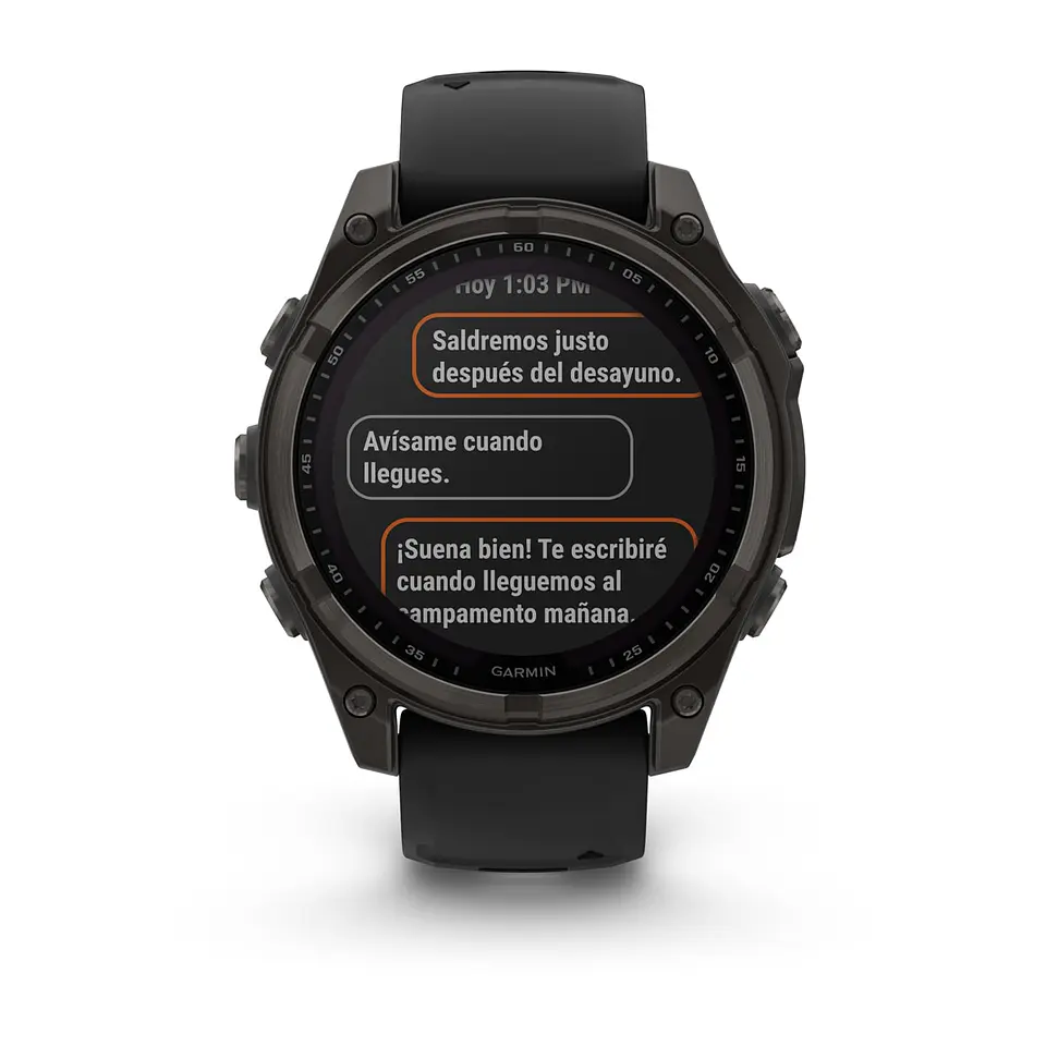 Garmin fēnix® 8 – 47 mm, Solar, Sapphire - Sapphire, Titanio con revestimiento de DLC con correa de silicona negra/gris 10