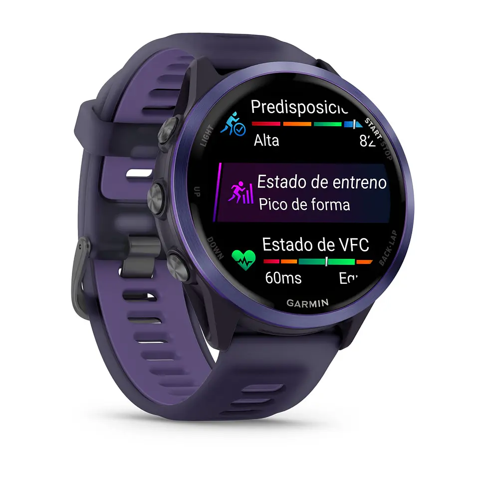 Garmin Forerunner® 570 - 47mm - Aluminio índigo con correa en índigo/morado imperial traslúcido 3