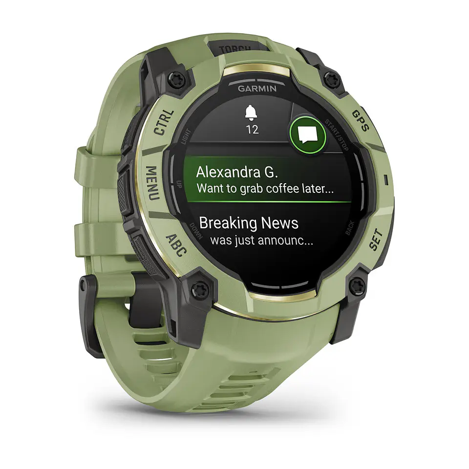 Garmin Instinct® 3 – 50 mm, AMOLED - Verde helecho con correa en verde helecho 3