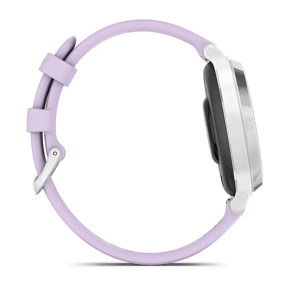 Garmin Lily® 2 Active - Plata con correa de silicona jazmín morado 5