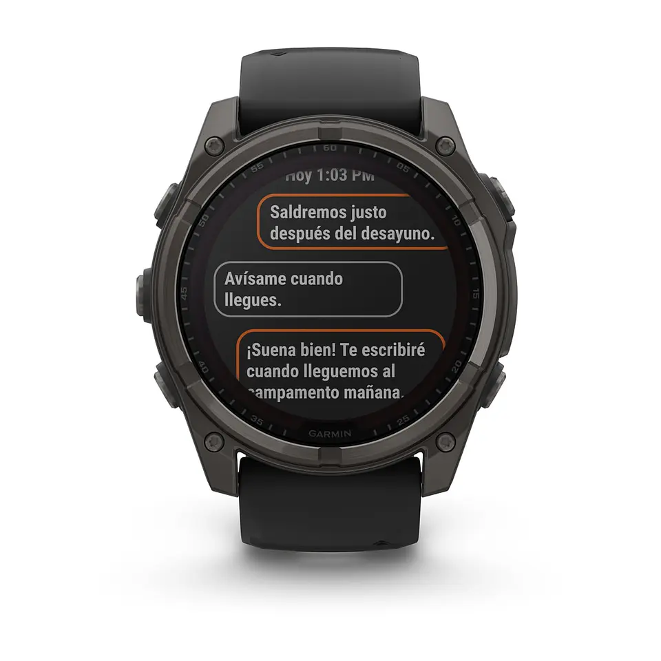 Garmin fēnix® 8 – 51 mm, Solar, Sapphire - Sapphire, Titanio con revestimiento de DLC con correa de silicona negra/gris 9