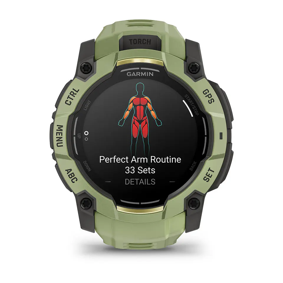 Garmin Instinct® 3 – 50 mm, AMOLED - Verde helecho con correa en verde helecho 4