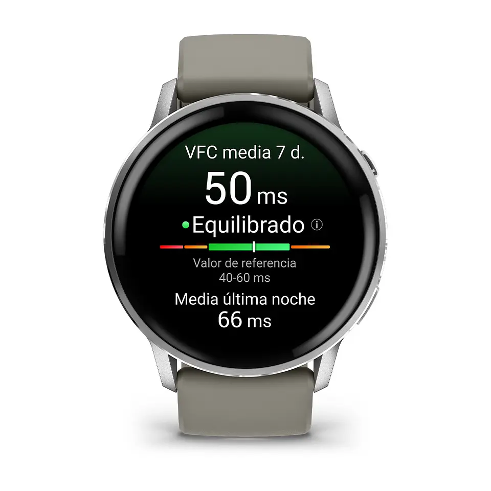 Garmin Venu® 4 - 45 mm - Plata con correa de silicona gris plateado 2