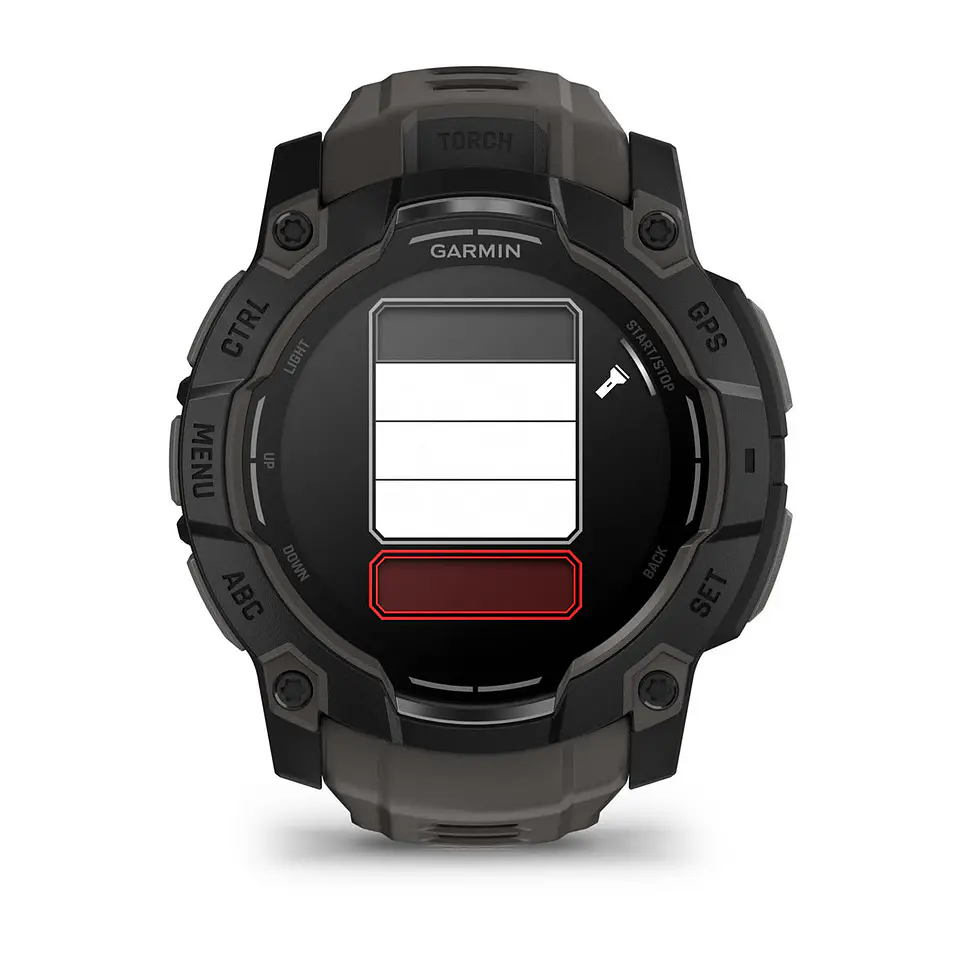 Garmin Instinct® 3 – 50 mm, AMOLED - Negro con correa gris marengo 6