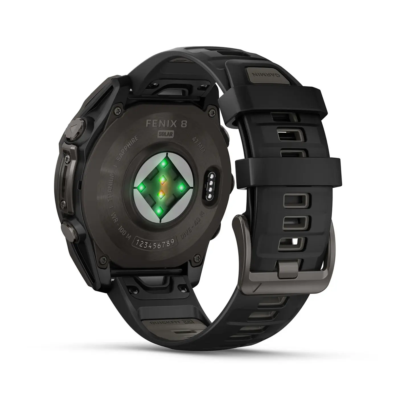 Garmin fēnix® 8 – 47 mm, Solar, Sapphire - Sapphire, Titanio con revestimiento de DLC con correa de silicona negra/gris 12