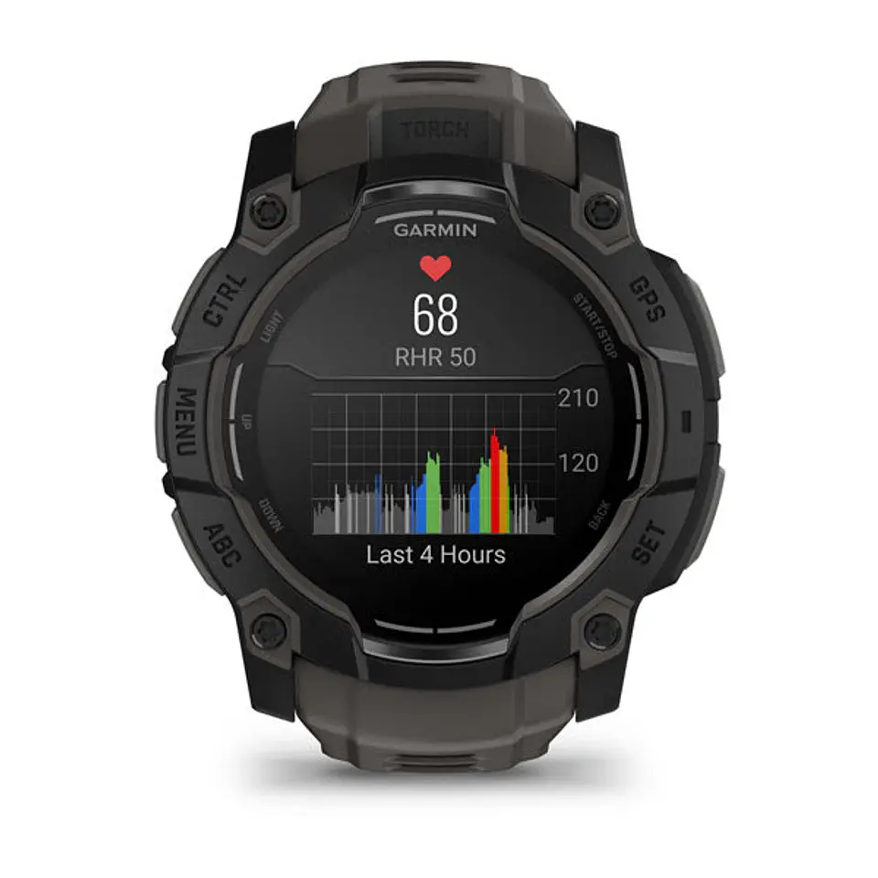 Garmin Instinct® 3 – 50 mm, AMOLED - Negro con correa gris marengo 7