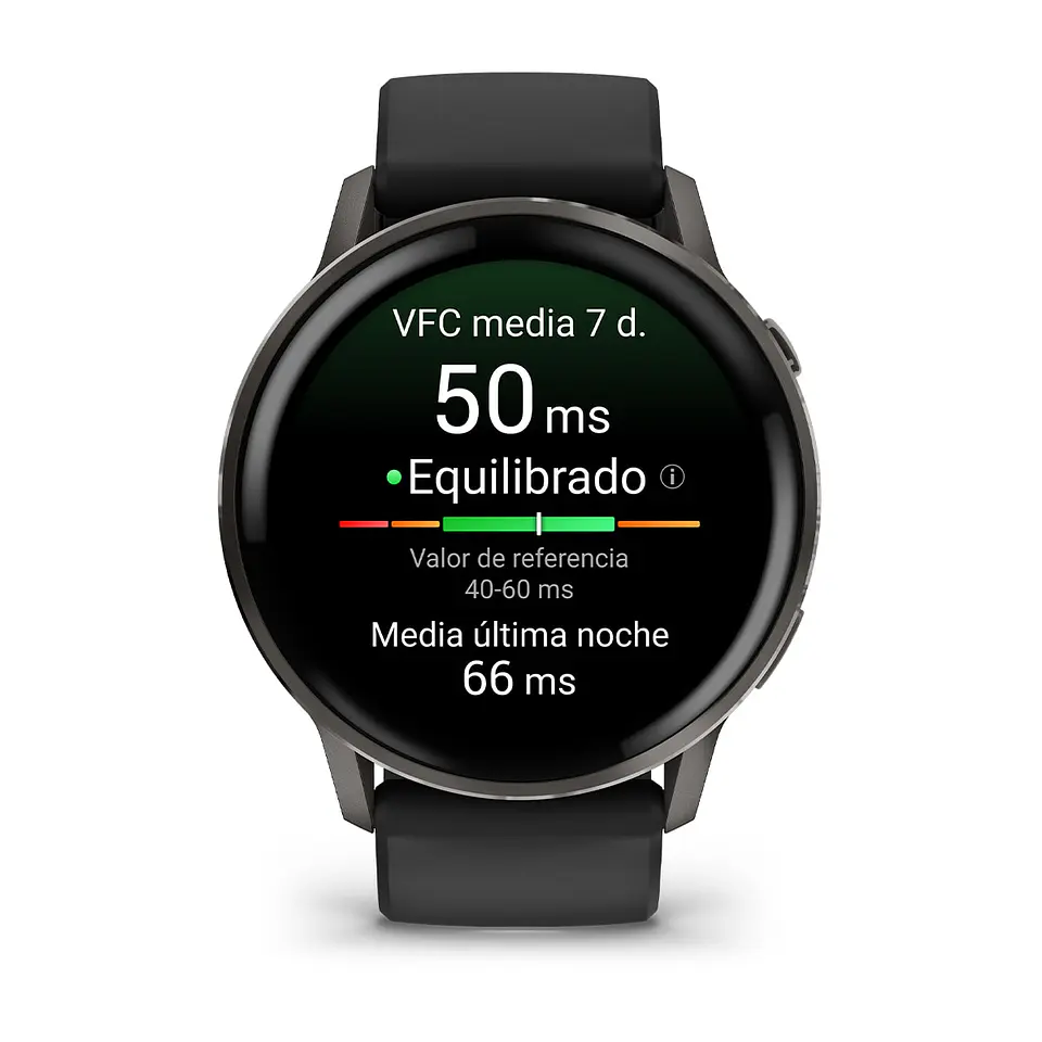 Garmin Venu® 4 - 45 mm - Gris con Correa de silicona negra 2
