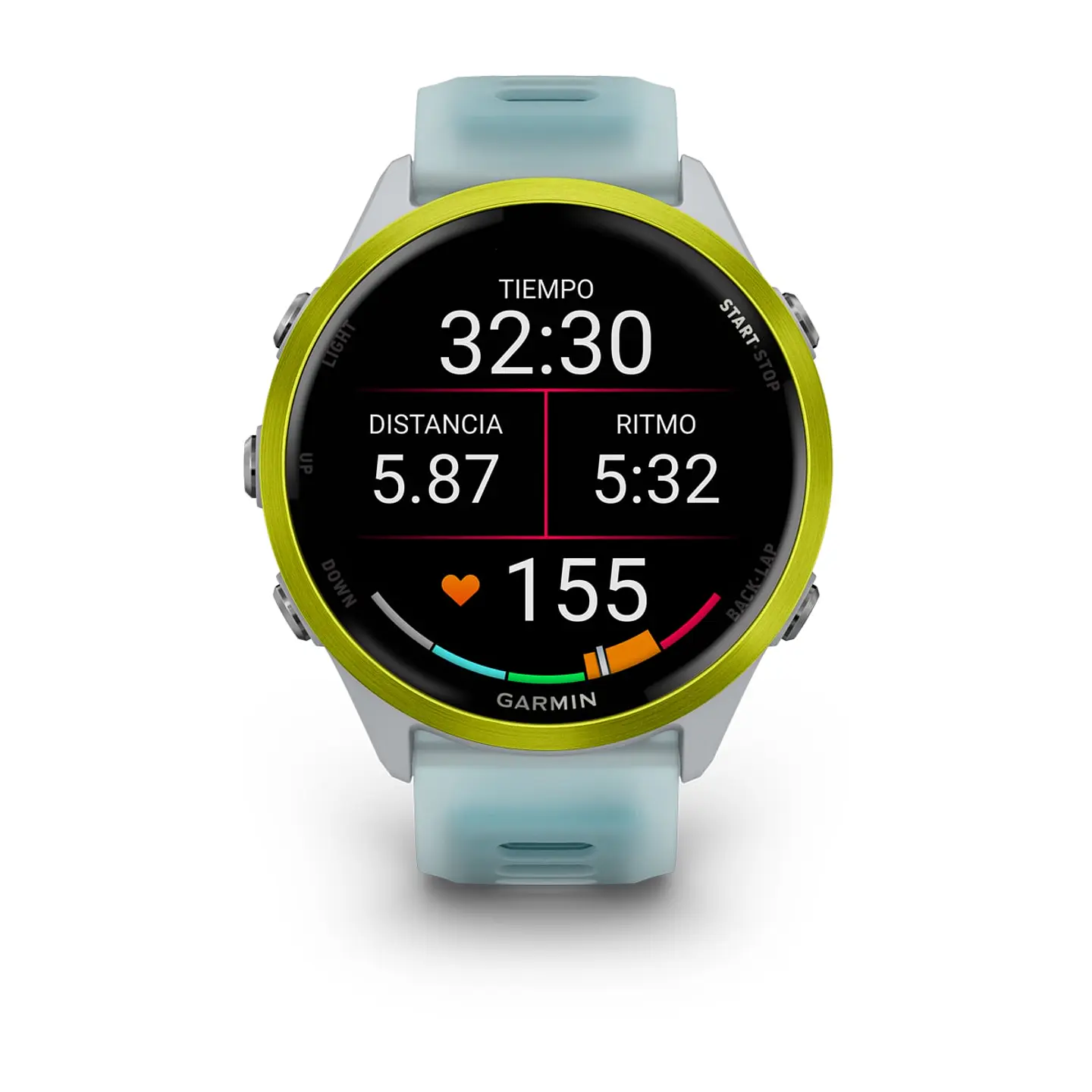 Garmin Forerunner® 570 - 47mm - Aluminio amarillo con correa en turquesa/blanco piedra traslúcido 6